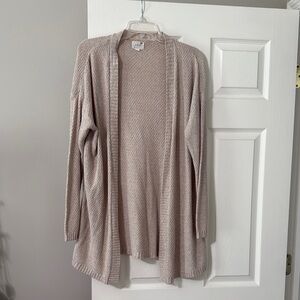 Women's Beige Open-Front Sweater